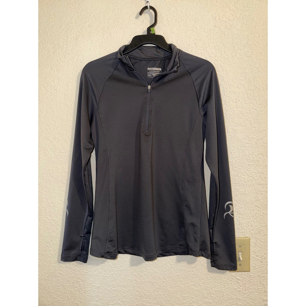 Layer 8 Womens Qwick Dry Quarter‎ Zip Performance Pullover Gray Size Medium